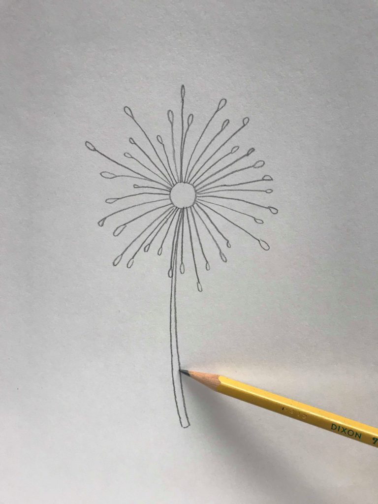 how to draw a dandelion puff