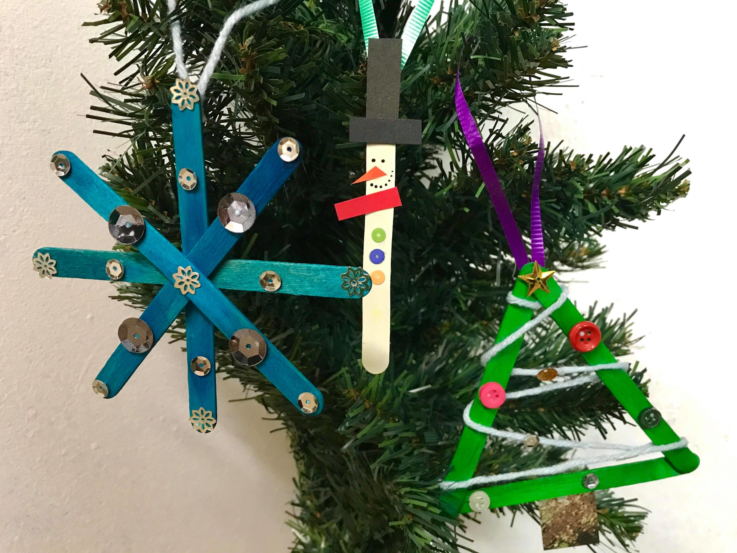 Day #340 - Christmas Tree Popsicle Stick Craft
