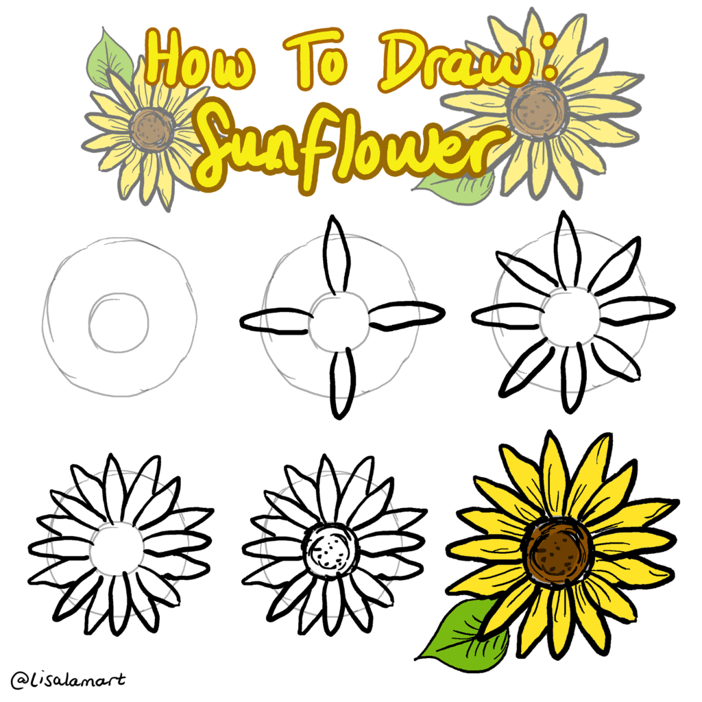 How To Draw A Sunflower SCYAP