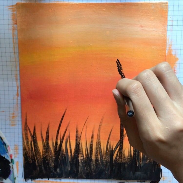 Easy Sunset - How To Paint  SCYAP