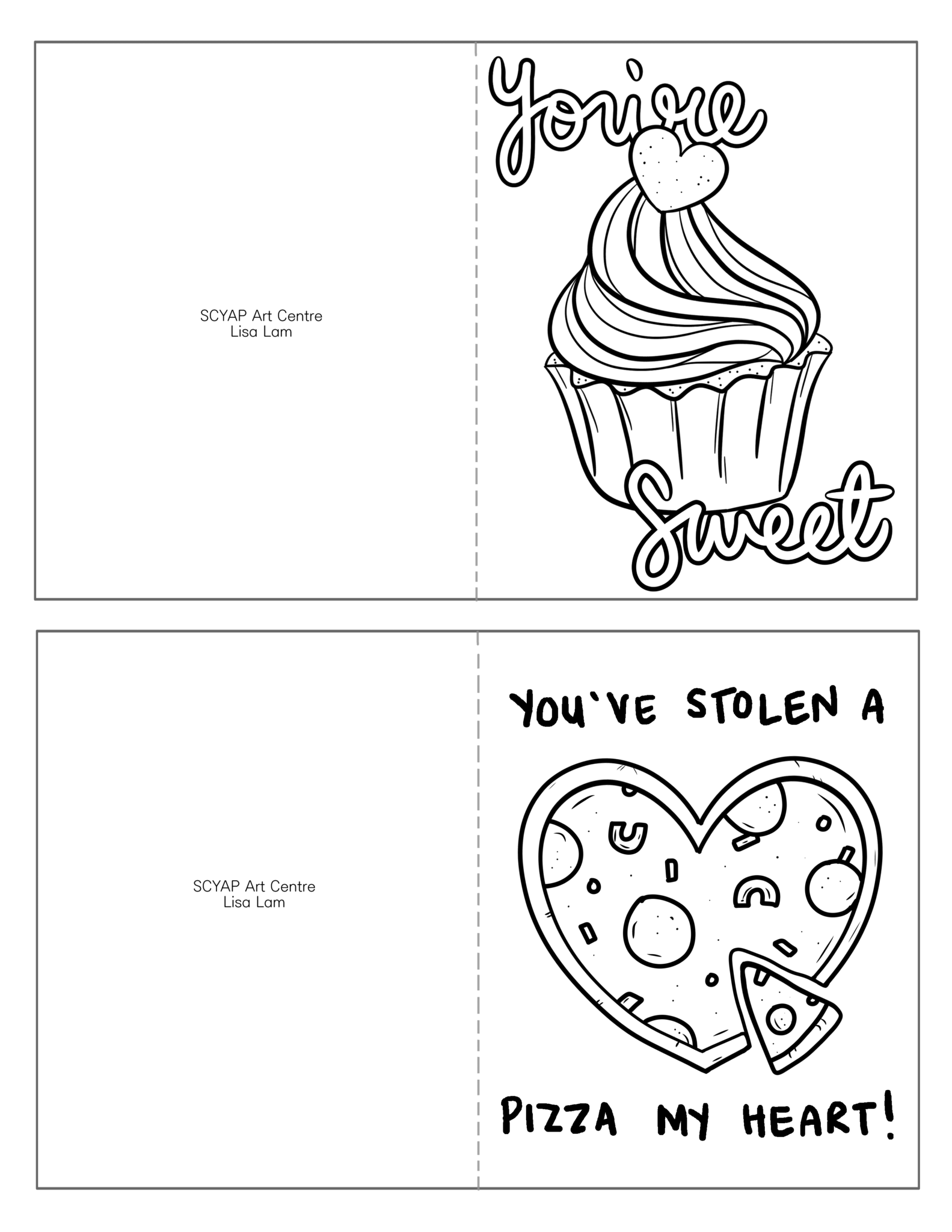 Print, Colour and Cut Valentine Cards SCYAP