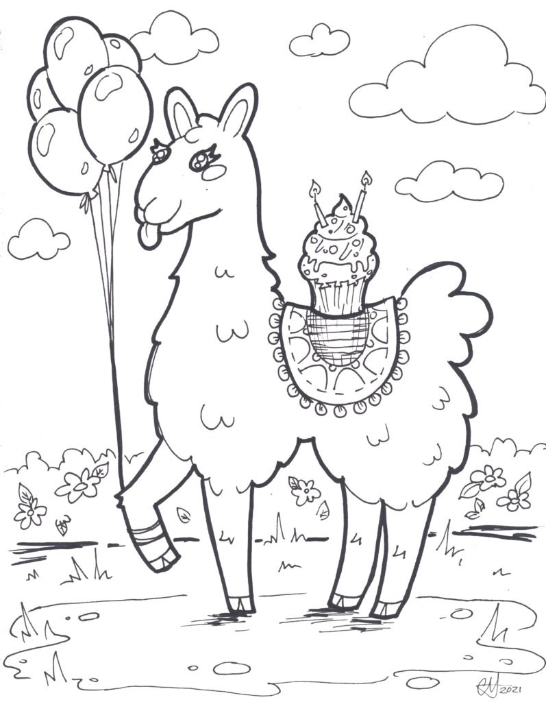 Llama Colouring Sheet | SCYAP
