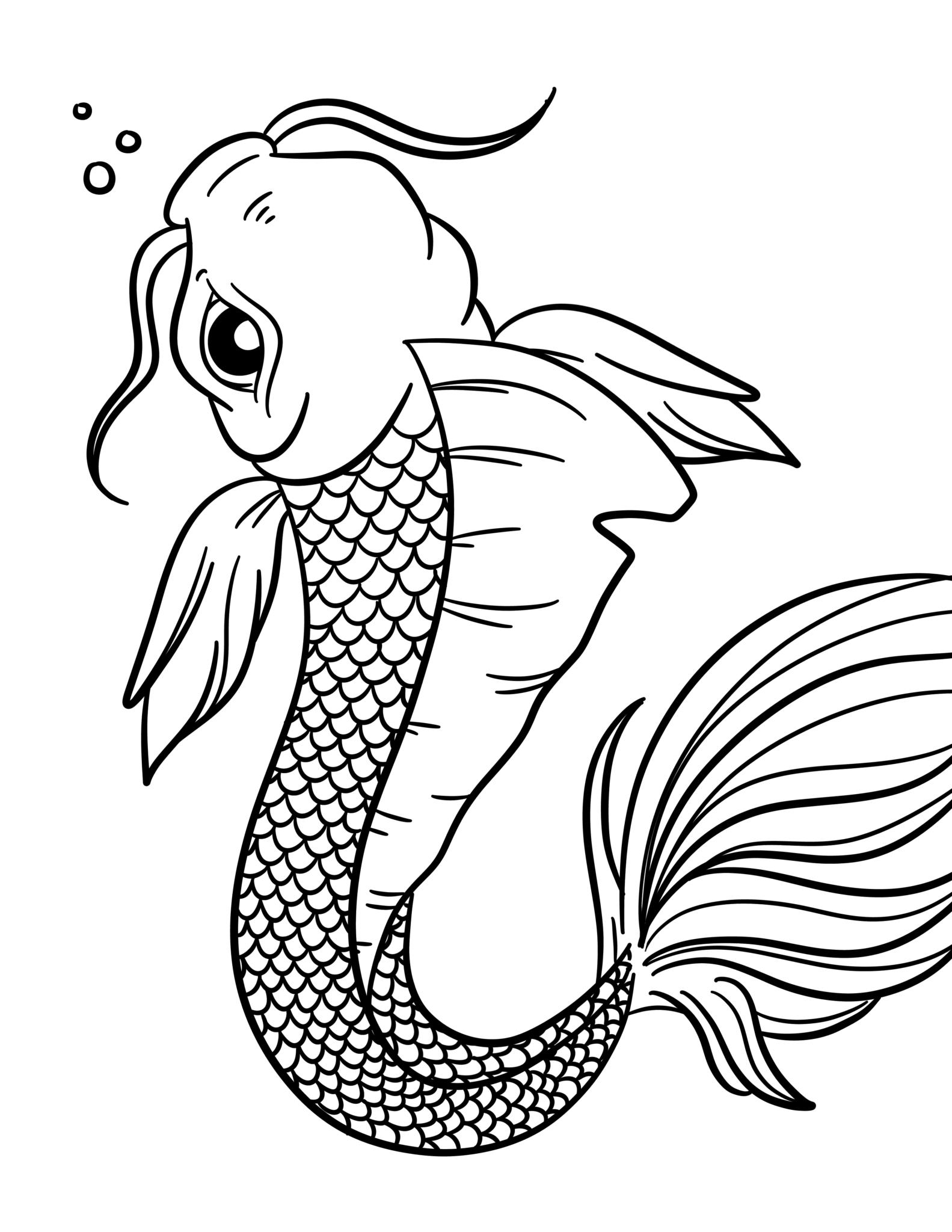 Koi Fish Coloring Sheet | SCYAP