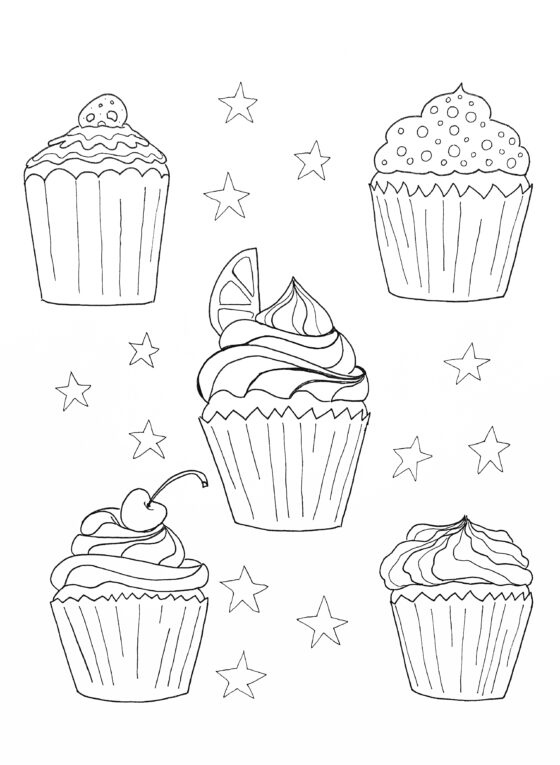 Cupcake Colouring Sheet