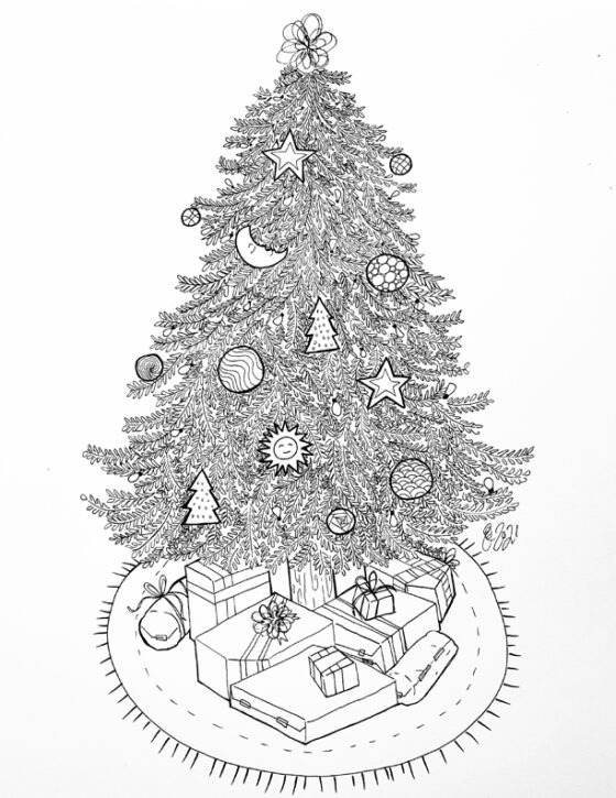 Christmas Tree Colouring Sheet | SCYAP