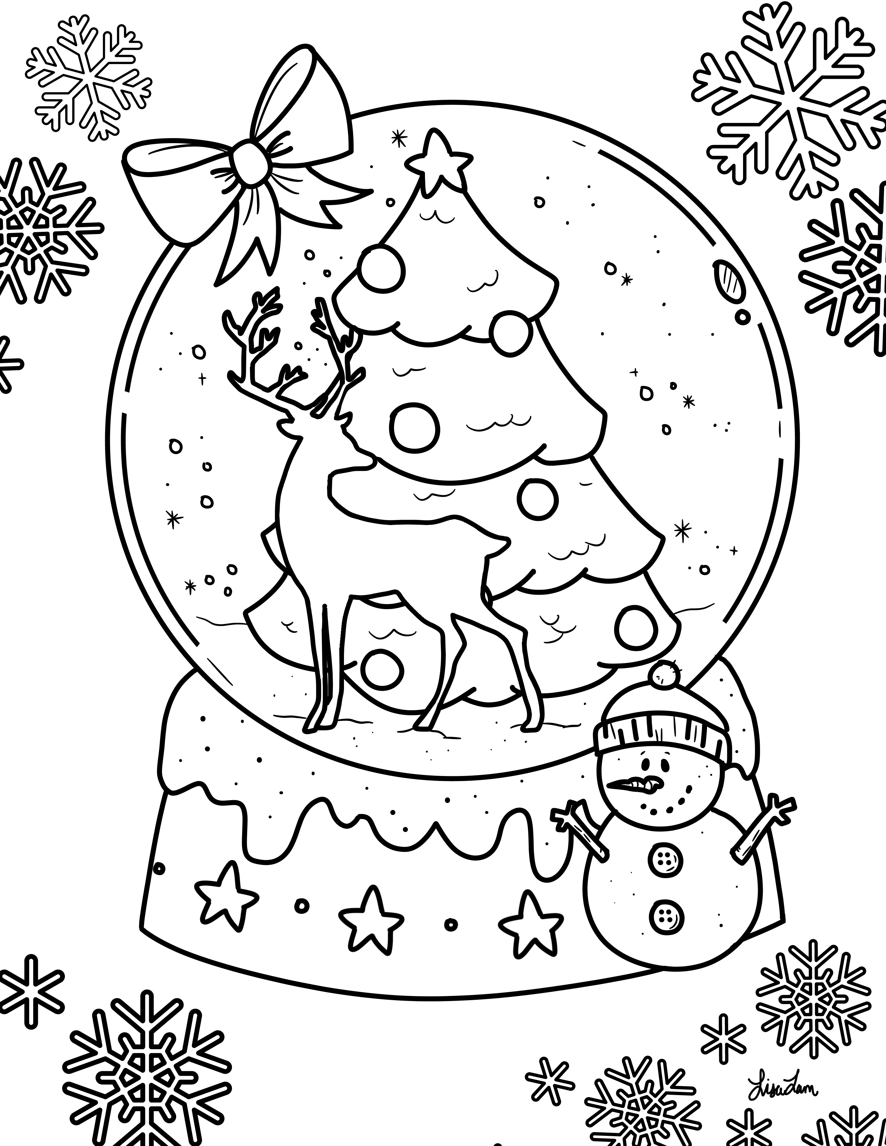 snow globe coloring pages