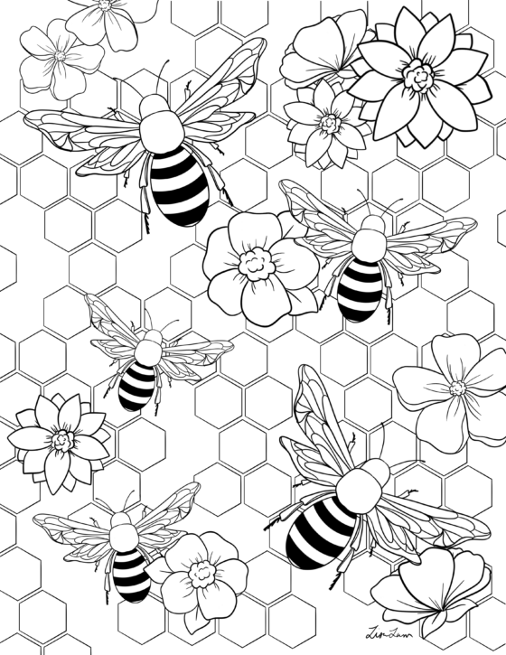 Bee Colouring Page