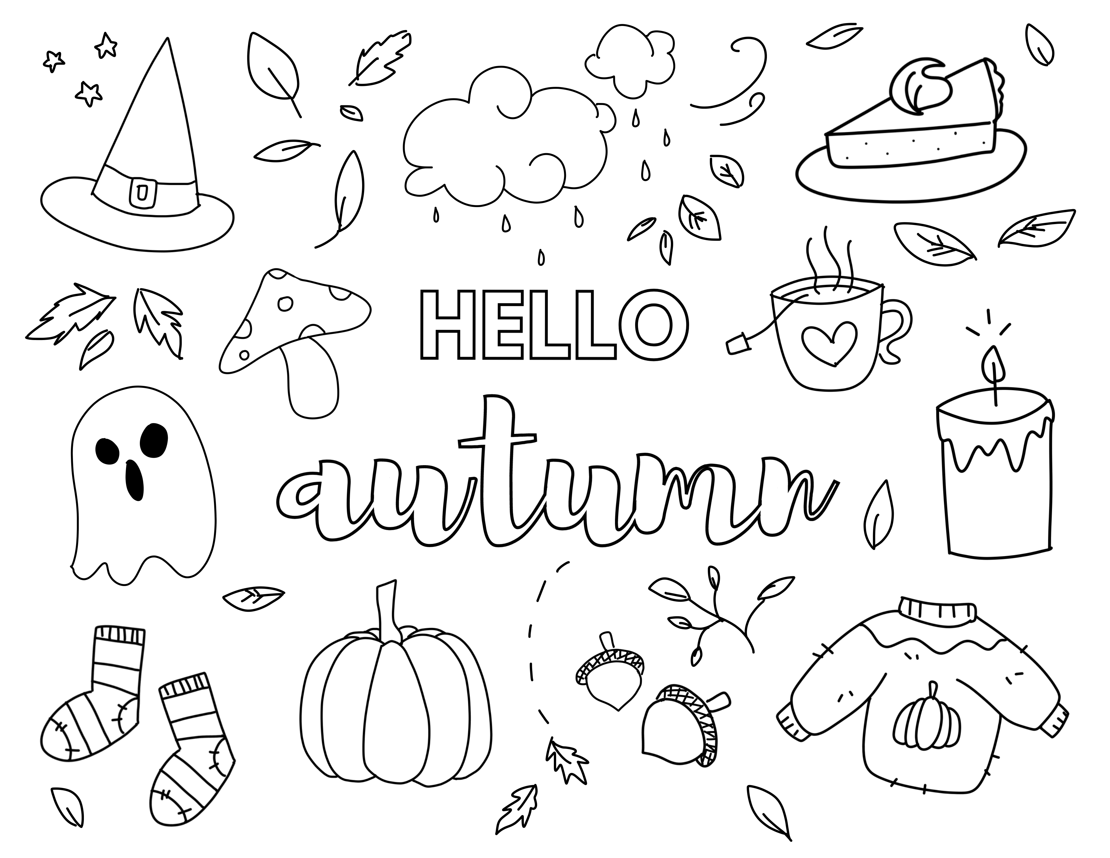 Hello Autumn Colouring Sheet | SCYAP